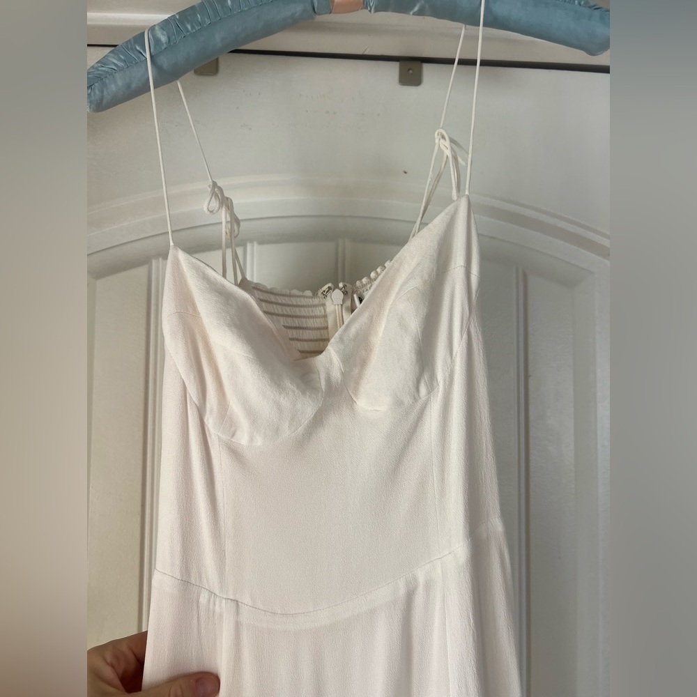 Reformation White Juliette Dress Slip High Slit Bridal Resort Cocktail 4 - Picture 5 of 12
